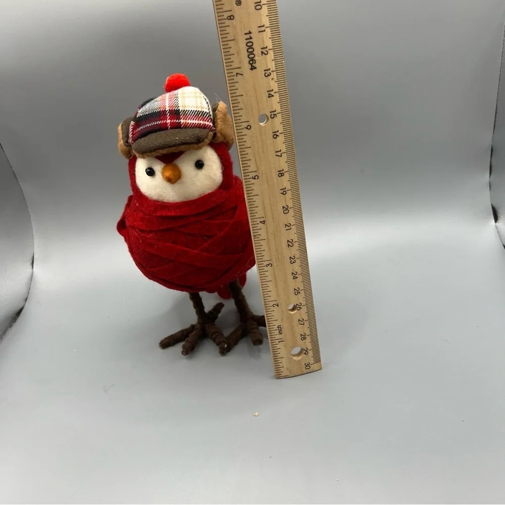 Target Red Bird Plaid Earflap Hat Fall Winter Spritz Wondershop Christmas